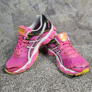 Asics Gel Cumulus 15 Women's Running Shoes Size 6.5 Pink Yellow